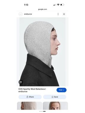 COS Sparkly Wool Balaclava in grey